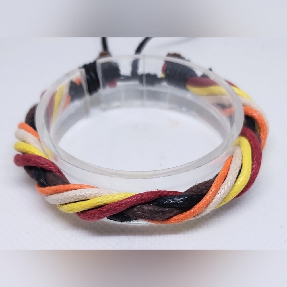 Men's Bracelet Leather‎ Braided Brown New f35